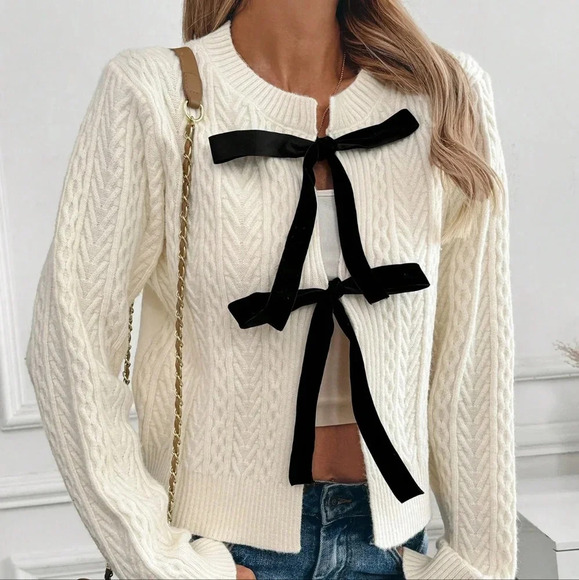 Sweaters - Women's Fashion Casual Lace-Up Cardigan For Spring & Autumn